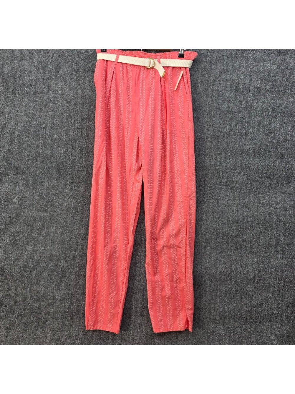 Vintage Lord Isaacs Polka Dot Tapered Pants 6 Pink USA Coastal Resort Vacation